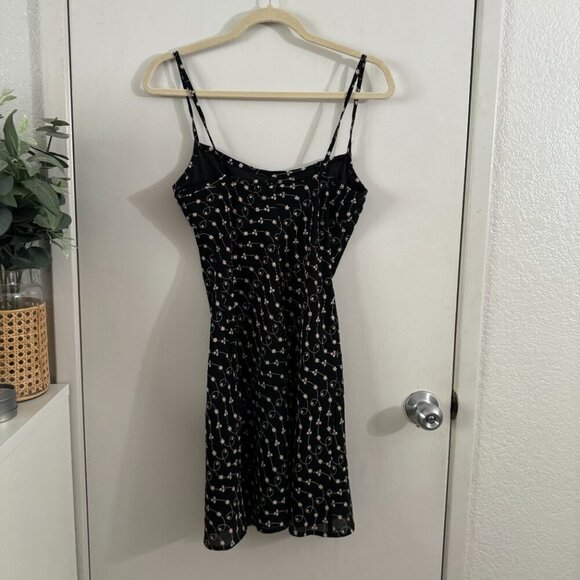 🦋 VINTAGE Rampage Black Floral Mini Dress Y2K Goth Grunge Whimsygoth Small - Picture 4 of 6